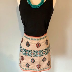 Southwest Embroidered Pencil Skirt